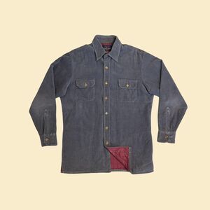 Vintage 70s/80s quilt-lined corduroy shirt, size M grey Country Touch jacket